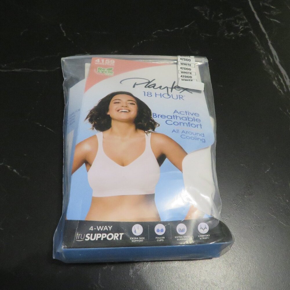 Playtex Active Breathable Comfort All around cooling Women`s Bra 42DDD Brand New